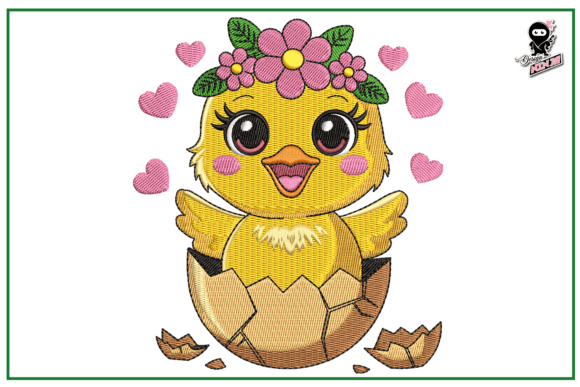 Chick in Egg: A Sweet Embroidery Design for Baby Gifts