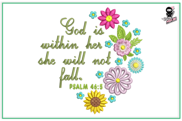Review: Bible Scripture with Flowers Embroidery for Craft Fairs