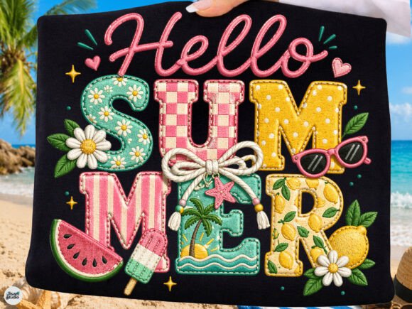 Reviewing Hello Summer Cute Embroidery PNG for Boutique Sweatshirts